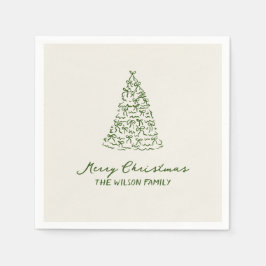 Moderne grüne Weihnachten Serviette