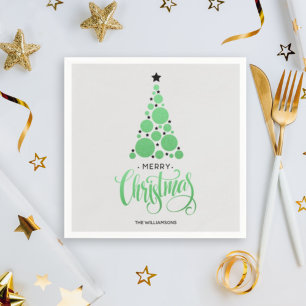 Moderne grüne Weihnachtsbaume Holiday Napkins Serviette
