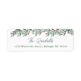 Moderne Grüne Weihnachtskarte Rücksendeadresse