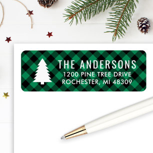 Moderne grüne Weihnachtsplakette mit Kiefernbaum-M