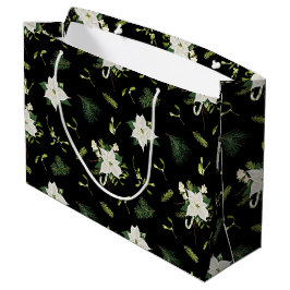 Moderne grüne weiße Blumengestaltung schwarze Gesc Große Geschenktüte