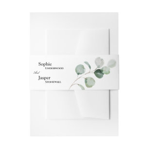 Moderne Grüne Weiße Hochzeit Einladungsbanderole