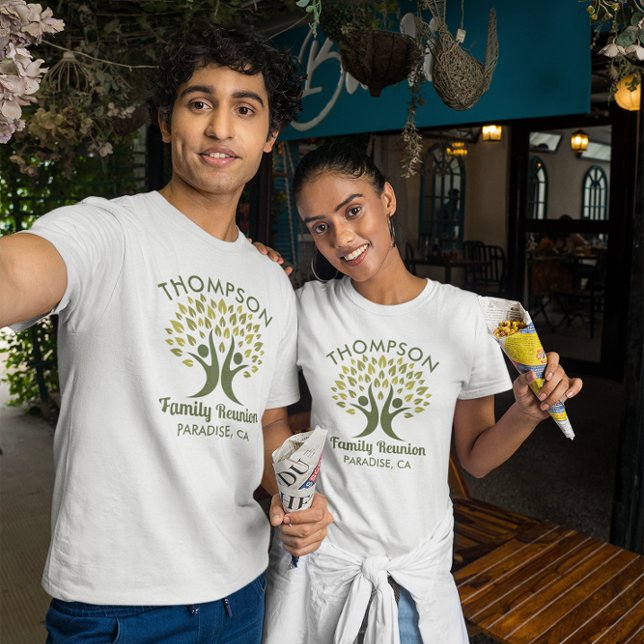 Moderne Grüne Wiedersehen-Familienbaum T-Shirt (Von Creator hochgeladen)