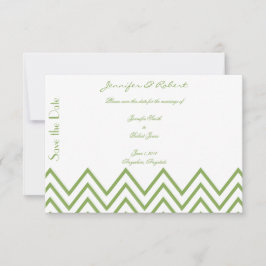 Moderne grüne Zickzack Hochzeit rettet das Datum Save The Date