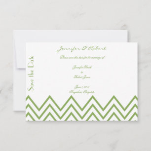 Moderne grüne Zickzack Hochzeit rettet das Datum Save The Date