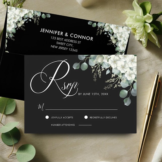 Moderne Grünen Hochzeit RSVP Karte (Von Creator hochgeladen)