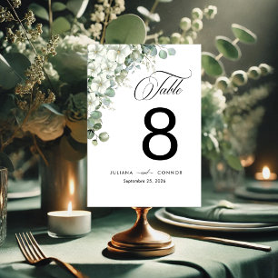 Moderne Grünen Hochzeit Tischnummer