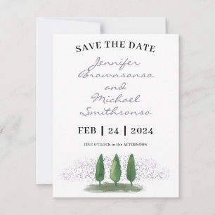 Moderne Grünen Wald-Naturhochzeit Save The Date