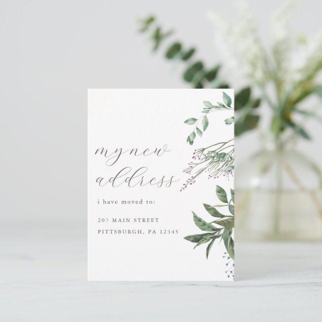 Moderne Grünflächen - Adressenänderung Postkarte (Stehend Vorderseite)