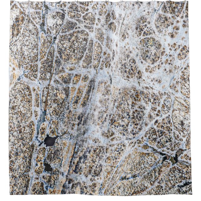 Moderne Grunge Abstrakt neutrale Farben Duschvorhang (Vorderseite)