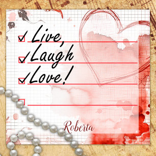 Moderne Grunge Herzen & Splash zu tun Liste 3" x 3 Post-it Klebezettel