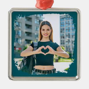 Moderne Grunge-Rahmen-Foto Ornament Aus Metall