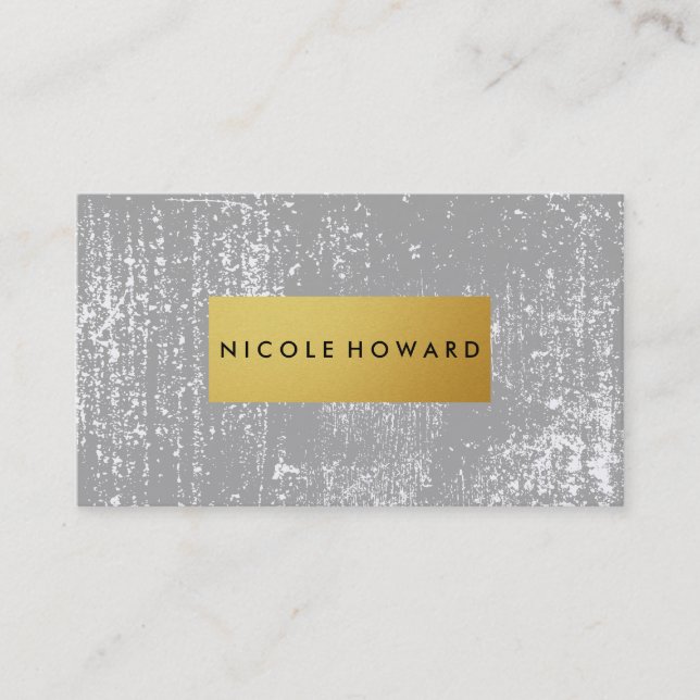 Moderne Grunge und stilvolle Metallic Imitate Gold Visitenkarte (Vorderseite)