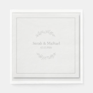Moderne Grünpflanzen Eukalyptus Hochzeit Brautpart Serviette