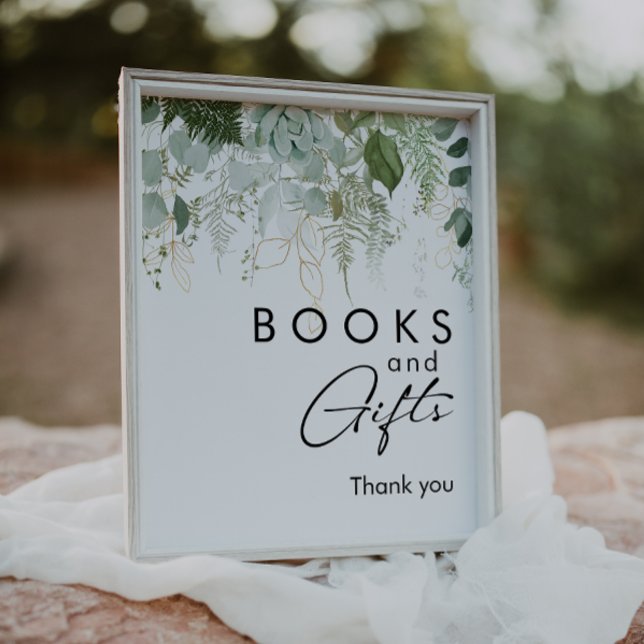 Moderne Grünpflanzen Kinderdusche Bücher und Gesch Poster (Von Creator hochgeladen)