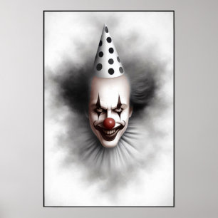 Moderne Grusel-Clown-Porträt Poster