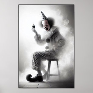 Moderne Grusel-Clown-Porträt Poster