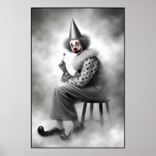 Moderne Grusel-Clown-Porträt Poster