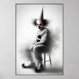 Moderne Grusel-Clown-Porträt Poster