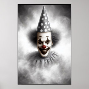 Moderne Grusel-Clown-Porträt Poster