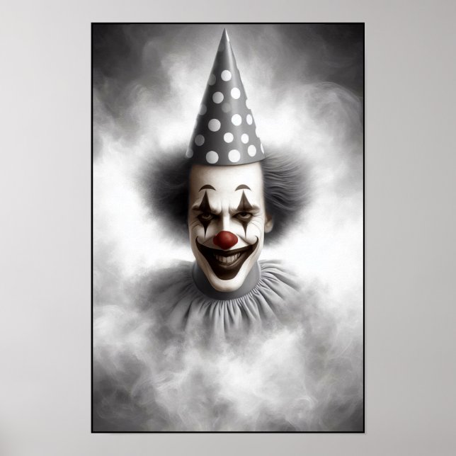 Moderne Grusel-Clown-Porträt  Poster (Vorne)