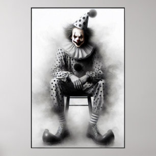 Moderne Grusel-Clown-Porträt Poster