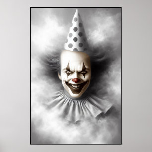 Moderne Gruselclown-Porträt Poster