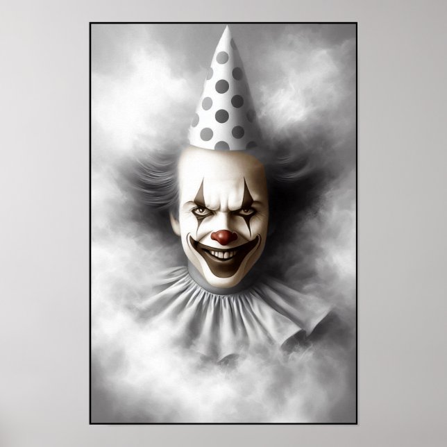 Moderne Gruselclown-Porträt  Poster (Vorne)