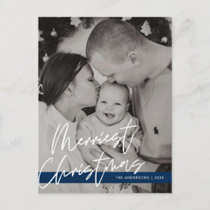 Moderne Gruß, frohe Weihnachten Familie Foto Postkarte