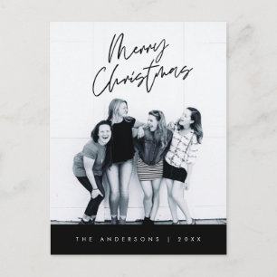 Moderne Gruß, frohe Weihnachten Familie Foto Postkarte