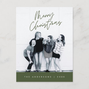Moderne Gruß, frohe Weihnachten Familie Foto Postkarte