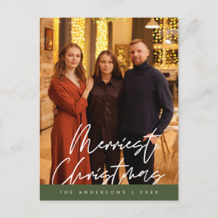 Moderne Gruß, frohe Weihnachten Familie Foto Postkarte