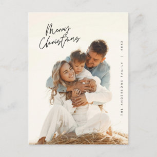 Moderne Gruß, frohe Weihnachten Familie Foto Postkarte
