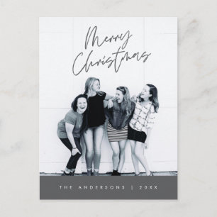 Moderne Gruß, frohe Weihnachten Familie Foto Postkarte