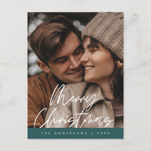 Moderne Gruß, frohe Weihnachten Familie Foto Postkarte
