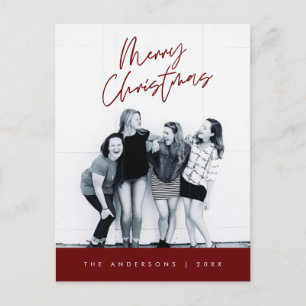 Moderne Gruß, frohe Weihnachten Familie Foto Postkarte