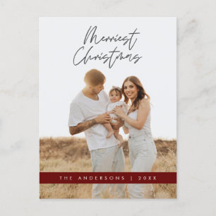 Moderne Gruß, frohe Weihnachten Familie Foto Postkarte