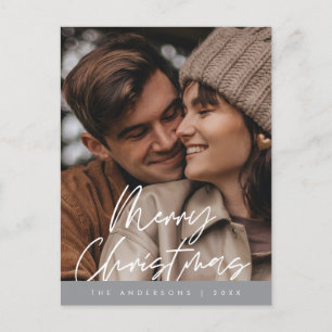 Moderne Gruß, frohe Weihnachten Familie Foto Postkarte