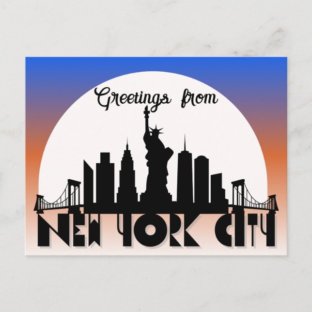 Moderne Grüße aus der New York City Postcard Postkarte (Vorderseite)