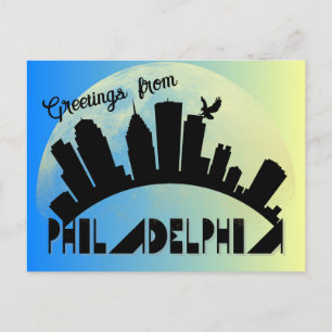 Moderne Grüße aus Philadelphia Postkarte
