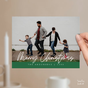 Moderne Grüße, Frohe Weihnachten Familienfoto Pos Postkarte