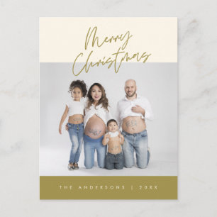 Moderne Grüße, Frohe Weihnachten Familienfoto Postkarte