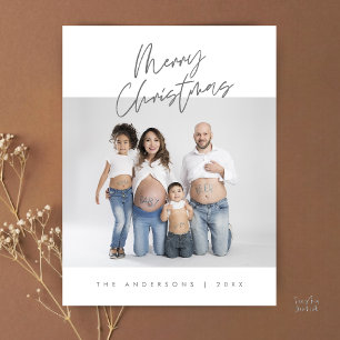 Moderne Grüße, Frohe Weihnachten Familienfoto Postkarte