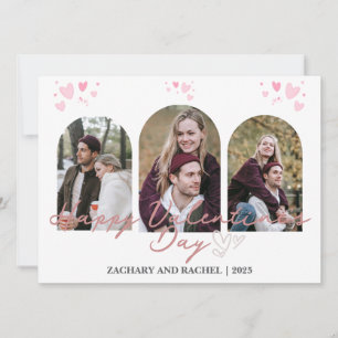 Moderne Grüße zum Valentinstag mit 3 Fotos in Boge Feiertagskarte