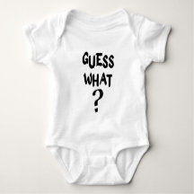 Moderne Guess What? Baby-Ankündigung-Body