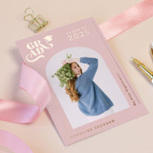 Moderne gürnrosa Typografie Foto 2023 Absolvent