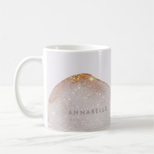 Moderne gürtelgoldene Aquarellformen, einfach eleg Kaffeetasse