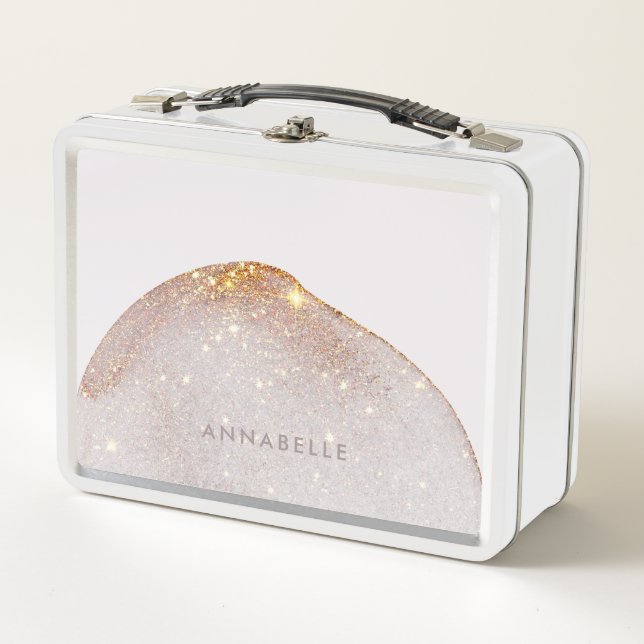 Moderne gürtelgoldene Aquarellformen, einfach eleg Metall Brotdose (Vorderseite)