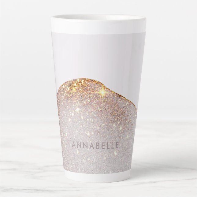 Moderne gürtelgoldene Aquarellformen, einfach eleg Milchtasse (Vorderseite)