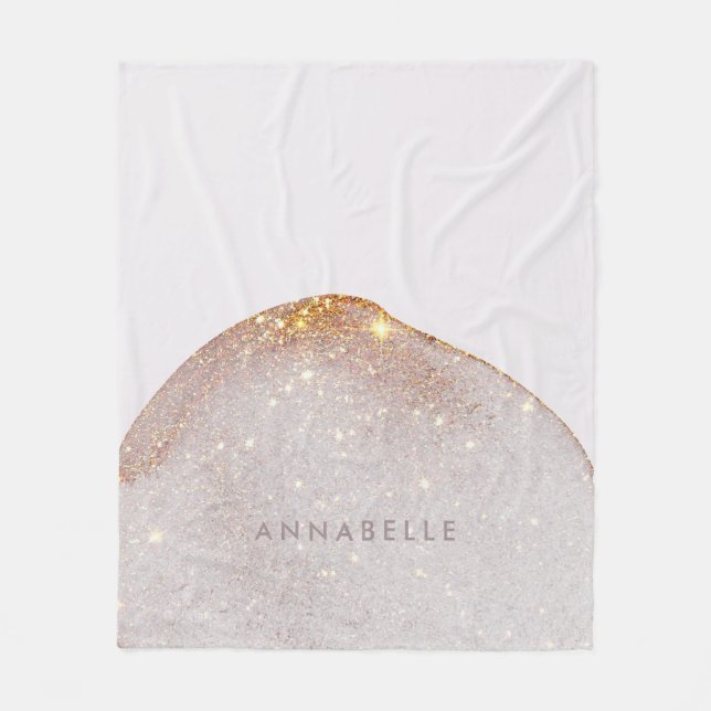 Moderne gürtelgoldene Wasserfarben, schlicht elega Fleecedecke (Vorderseite)